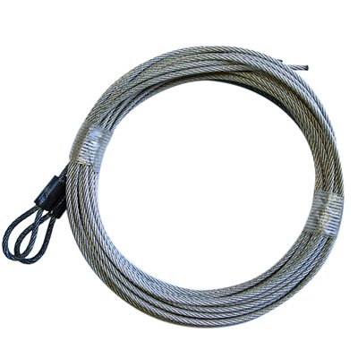 3 / 32 X 150 7X7 GAC Garage Door Plain Loop Extension Lift Cables - Black