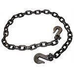 3 / 8 X 5' Self Colored Proof Coil Chain w / Clevis Grab Hook Ea End