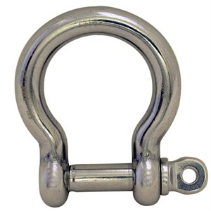 3 / 8 Type 316 Stainless Steel Screw Pin Bow Shackle, (10mm) WLL 2,365 Lbs