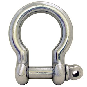 3 / 4 Type 316 Stainless Steel Screw Pin Bow Shackle, (19mm) WLL 7,700 Lbs